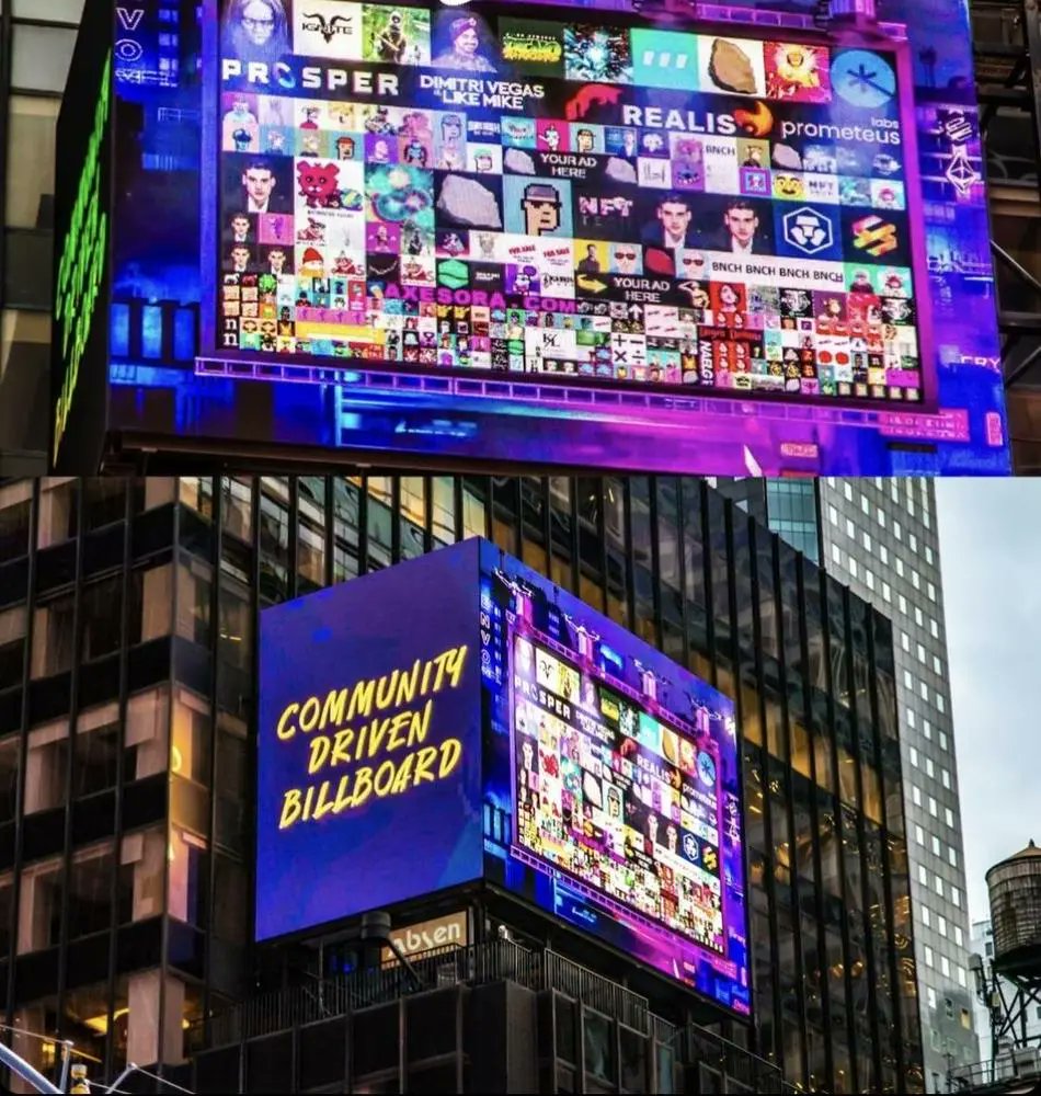 Image in @MarioNawfal's post: My face on #TimesSquare , another first for the books 😅 https://t.co/P22ioHDBTj