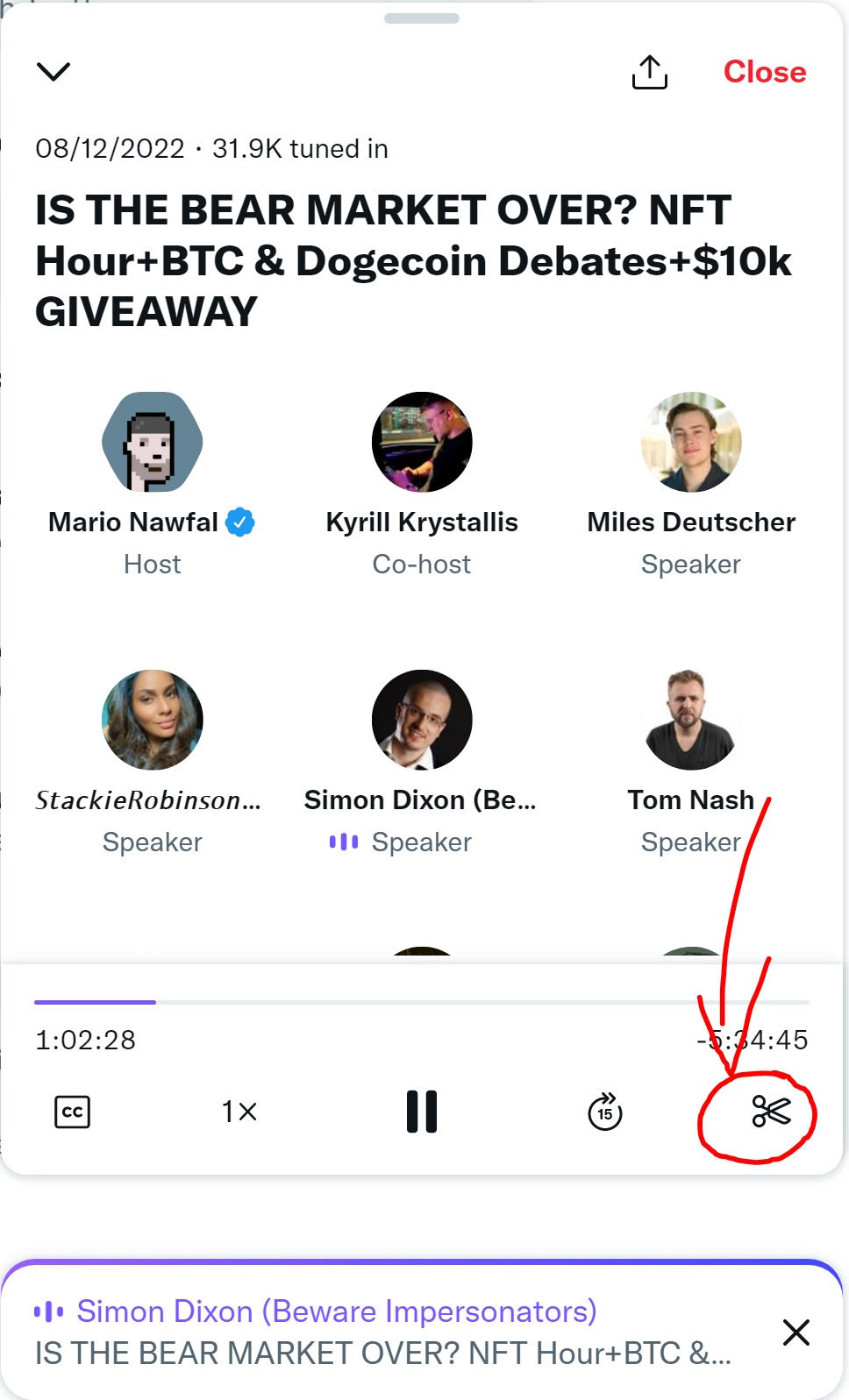 Image in @MarioNawfal's post: 🚨 Competition Alert 🚨
1. Go to last week's space https://t.co/12bhn6g0T9
2. Use the clipping fea…