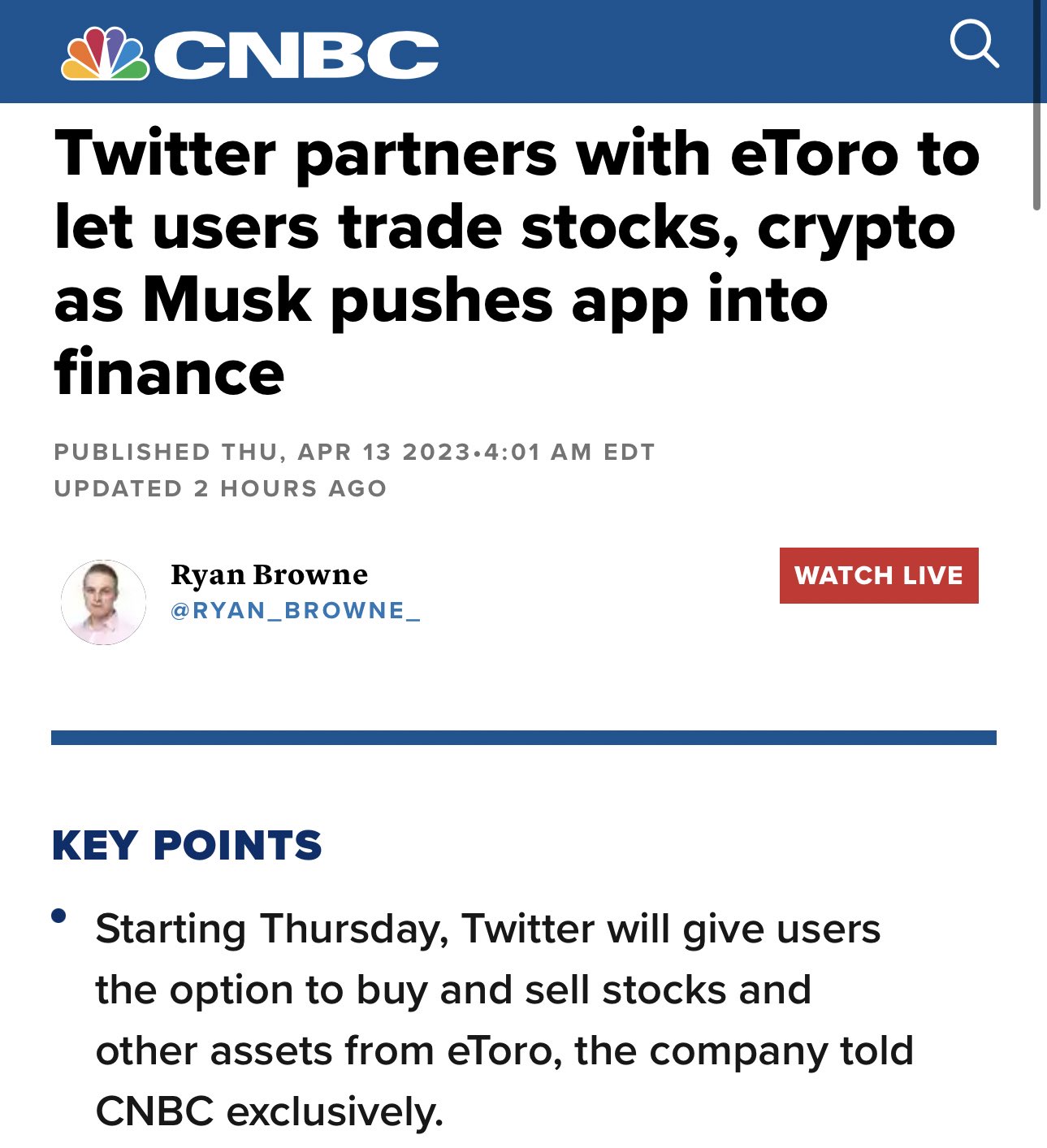 Image in @MarioNawfal's post: #BREAKING: Twitter To Let Users Trade Stocks & Crypto
@elonmusk begins the journey to X, expanding…