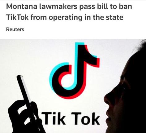 Image in @MarioNawfal's post: #BREAKING: Montana lawmakers pass bill to ban TikTok from operating in the state
The bill, known a…