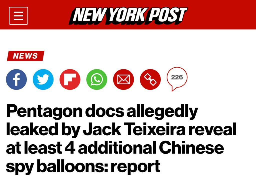 Image in @MarioNawfal's post: #BREAKING: Pentagon Leaks by Jack Teixeira Show 4 More Chinese Spy Balloons
A National Geospatial-…