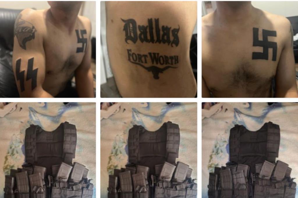 Image in @MarioNawfal's post: 🚨 #BREAKING: BREAKING: Texas Mall Shooter Was a Neo-Nazi.
NEW photos show us that he had Neo-Nazi …