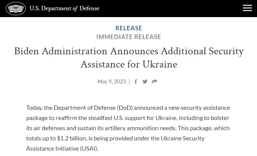 Image in @MarioNawfal's post: The Biden Administration Sends $1.2 Billion In Weapons To Ukraine 🇺🇦 / 🇺🇸
Was this the right call?