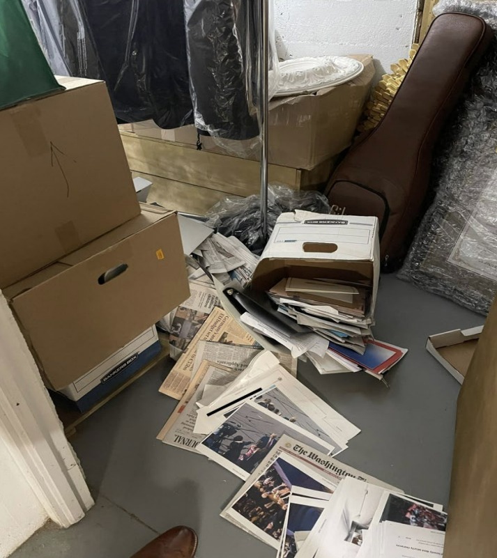 Image in @MarioNawfal's post: 🚨BREAKING: Photos Have Been Released Showing BOXES Of Classified Documents In Mar-A-Lago