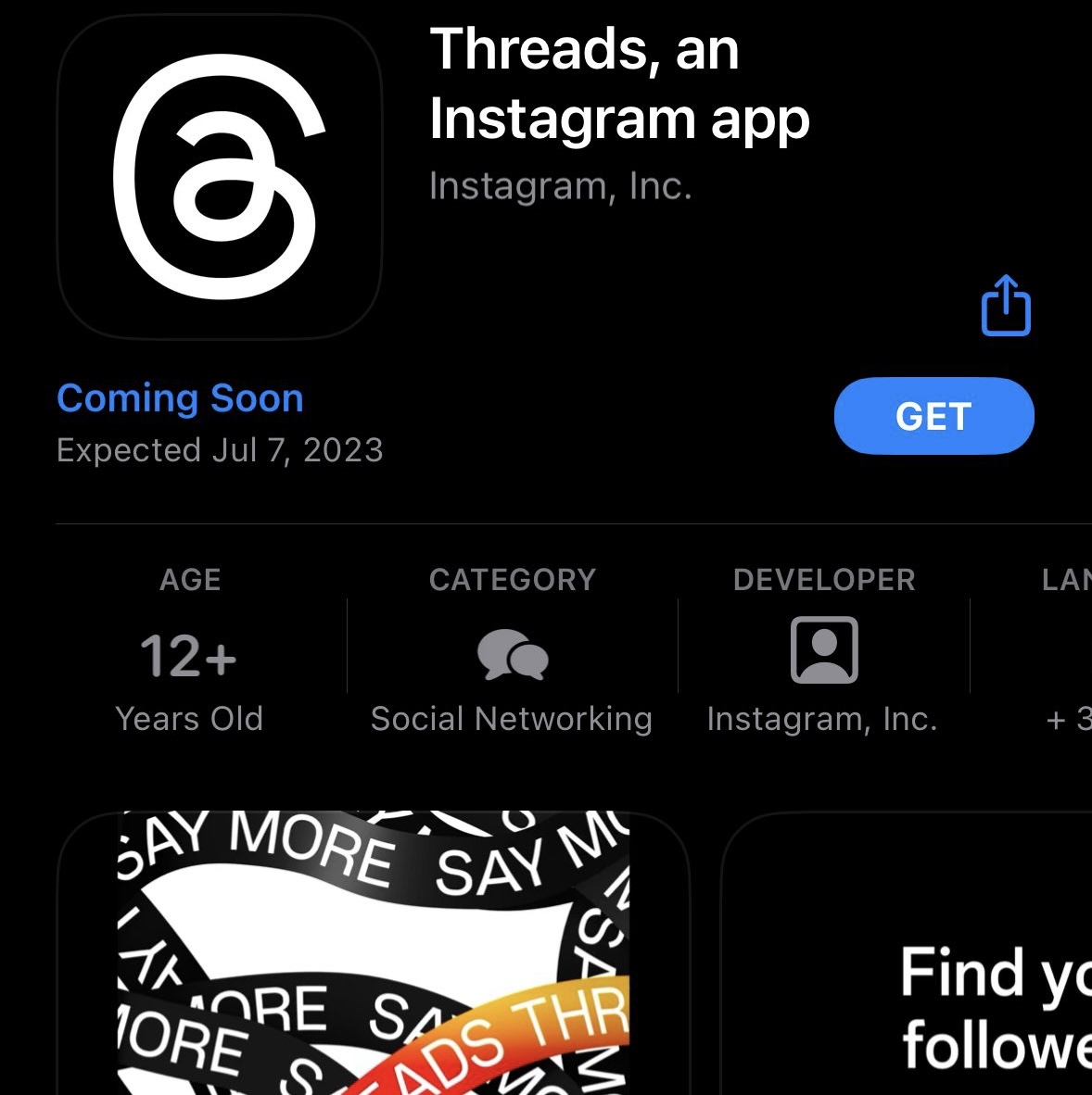 Image in @MarioNawfal's post: 🚨BREAKING: META's Answer to Twitter (Threads) Release Date CONFIRMED
'Threads' will be released on…