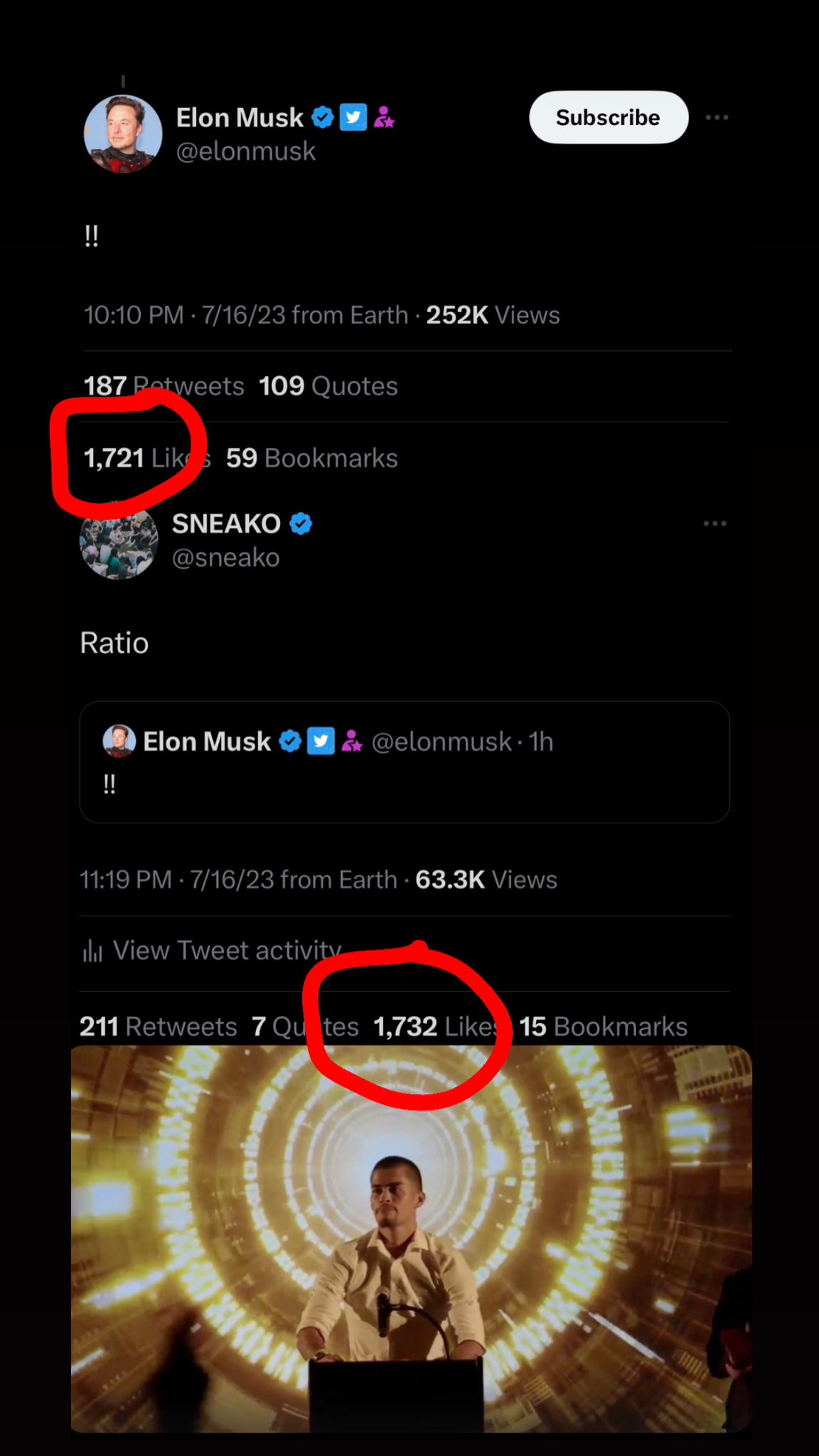 Image in @sneako's post: You’re my son @elonmusk
I legally own twitter now
Unban Ye or free speech fraud https://t.co/8Bc…