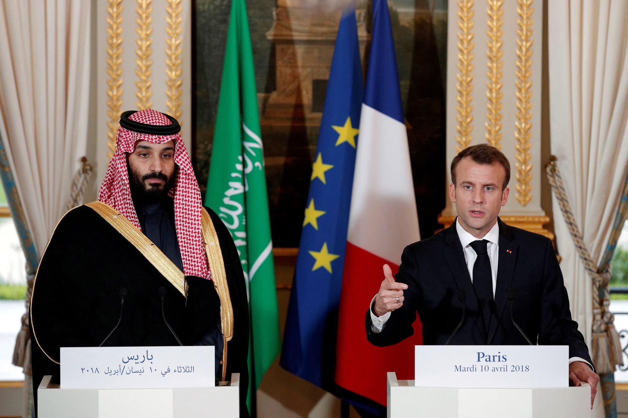 Image in @MarioNawfal's post: 🚨JUST IN: Saudi Crown Prince Mohammed bin Salman confirms during a telephone call with the French P…