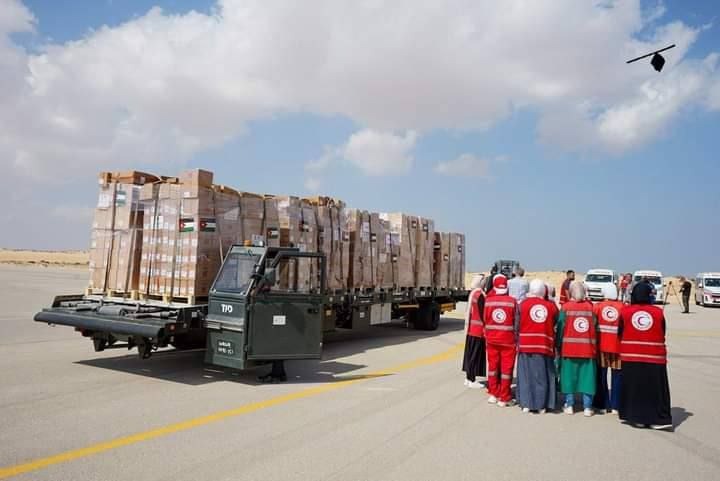 Image in @MarioNawfal's post: 🚨PICTURES: The first Jordanian aid plane arrives at Al-Arish Airport Egypt report in preparation fo…
