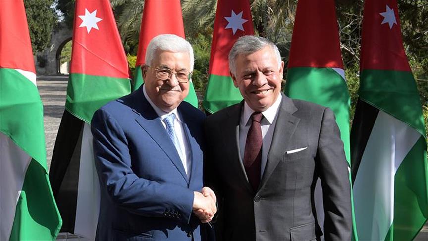 Image in @MarioNawfal's post: 🚨Palestinian President Mahmut Abbas and King of Jordan Abdullah:
"We reject violence and adhere to…