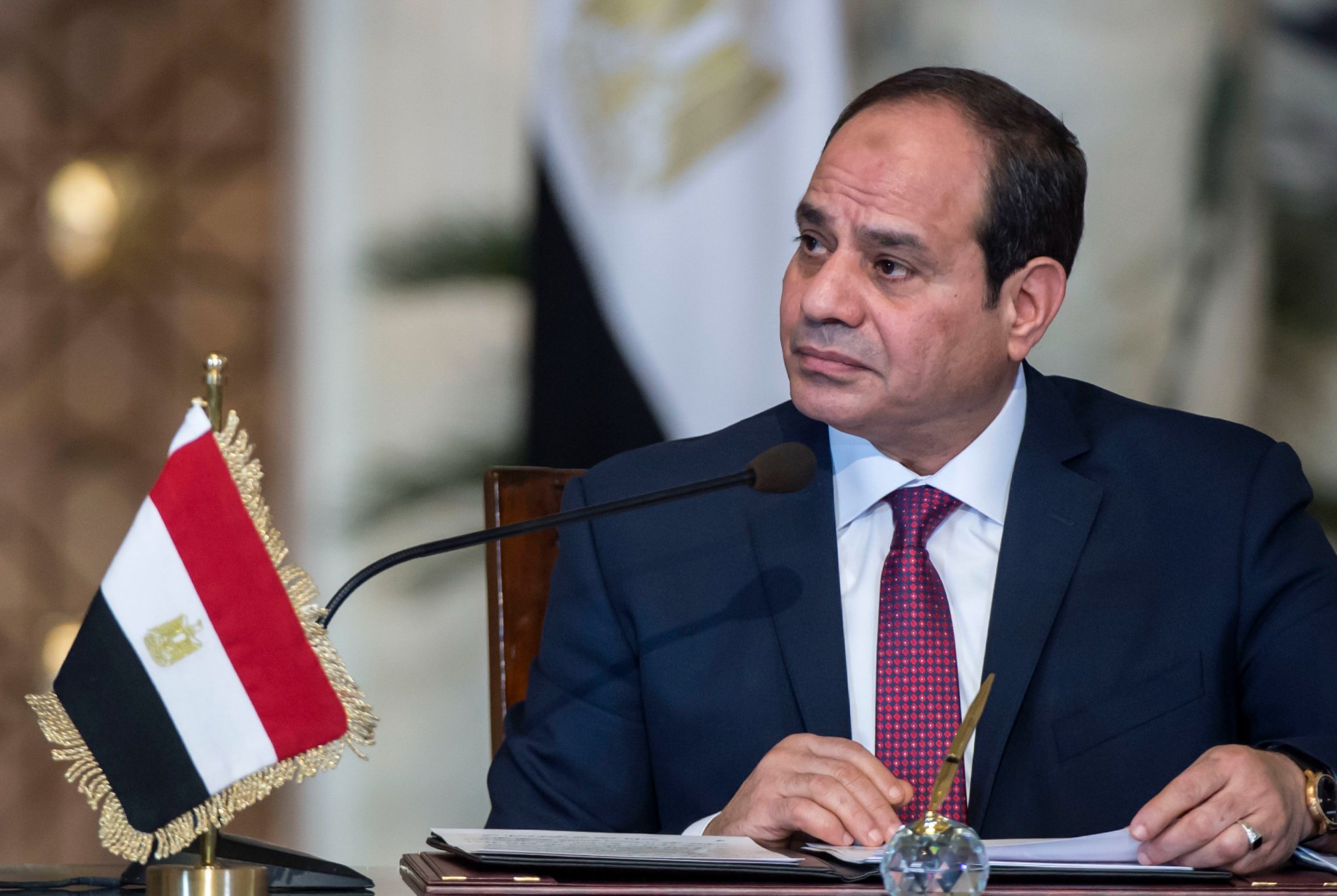 Image in @MarioNawfal's post: 🚨 JUST IN - Egyptian President Abdel Fattah El-Sisi:
"I call on all parties to uphold the language…