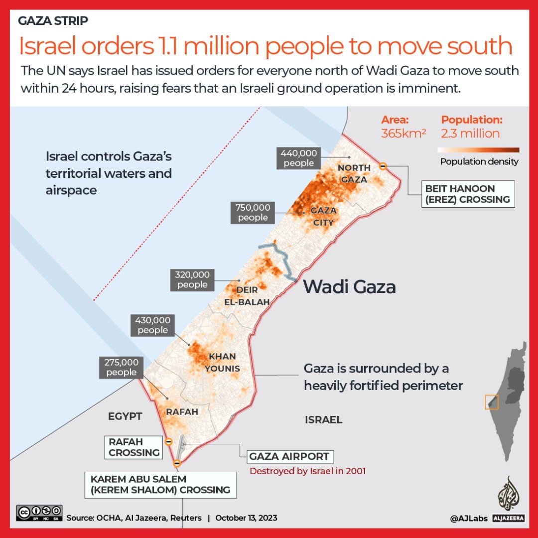 Image in @MarioNawfal's post: 🚨JUST IN: The UN issues a warning, stating that Israel's plan to clear the northern part of the Gaz…