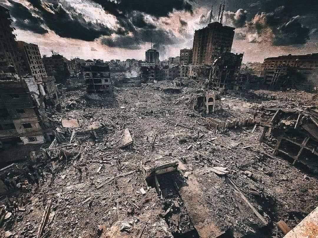 Image in @MarioNawfal's post: 🚨 FOOTAGE - Remains of a square in Gaza https://t.co/iYXXjTDd5U