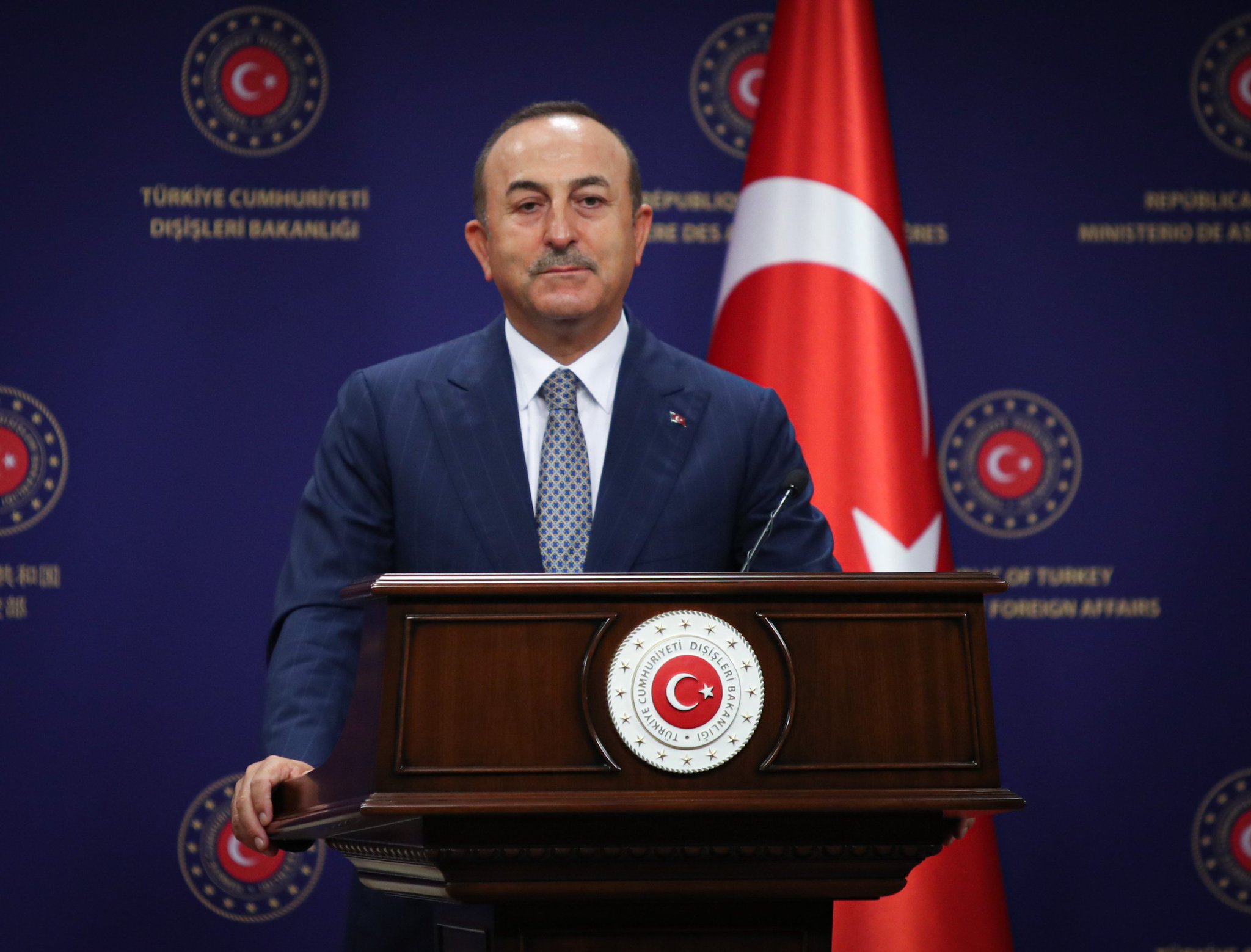 Image in @MarioNawfal's post: 🚨JUST IN: Turkish Foreign Minister Mevlüt Çavuşoğlu:
"Israel's demand that Gazans move to the sout…