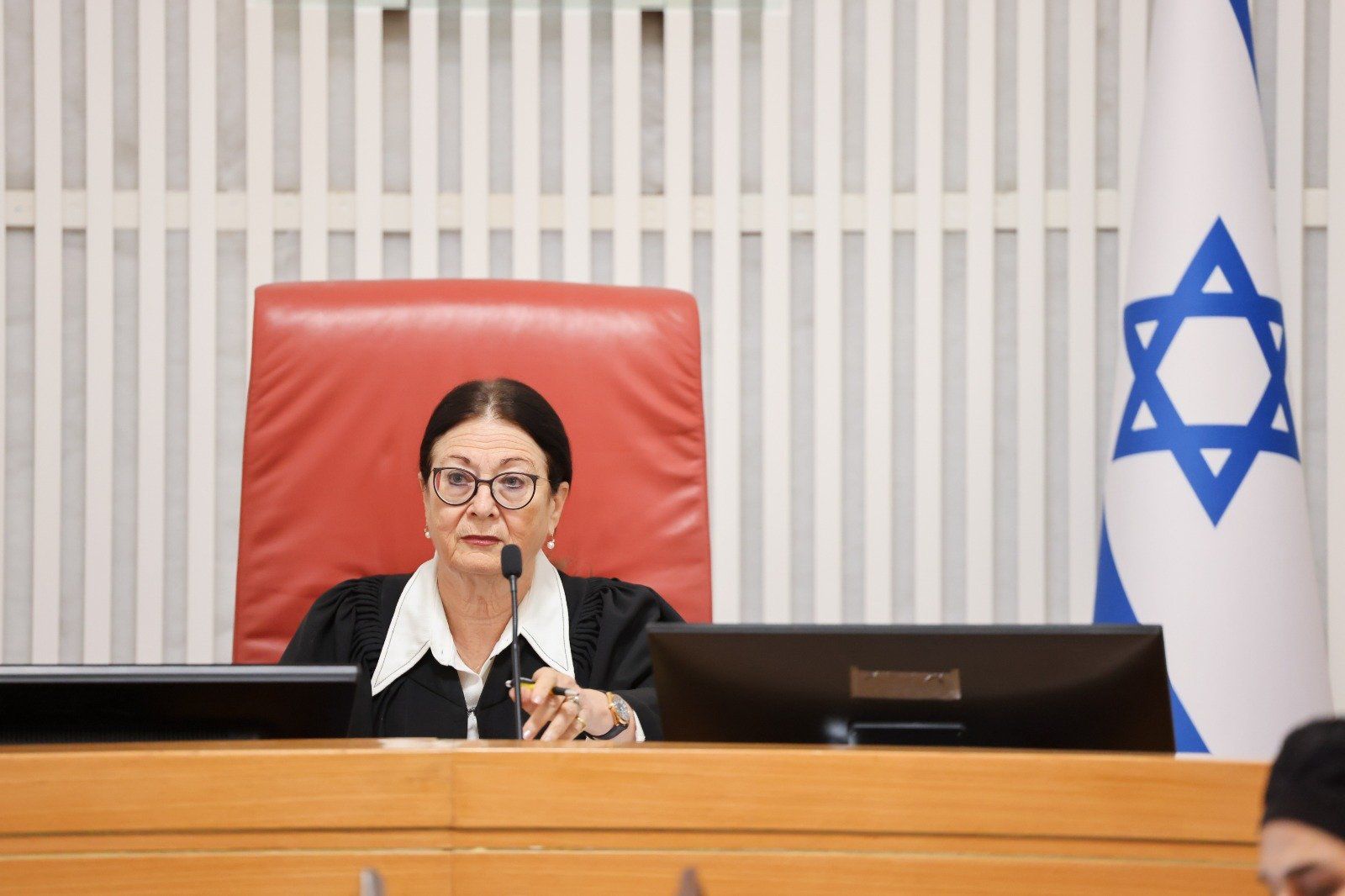 Image in @MarioNawfal's post: 🚨JUST IN - The President of the Israeli Supreme Court announces her retirement stating:
"No time…