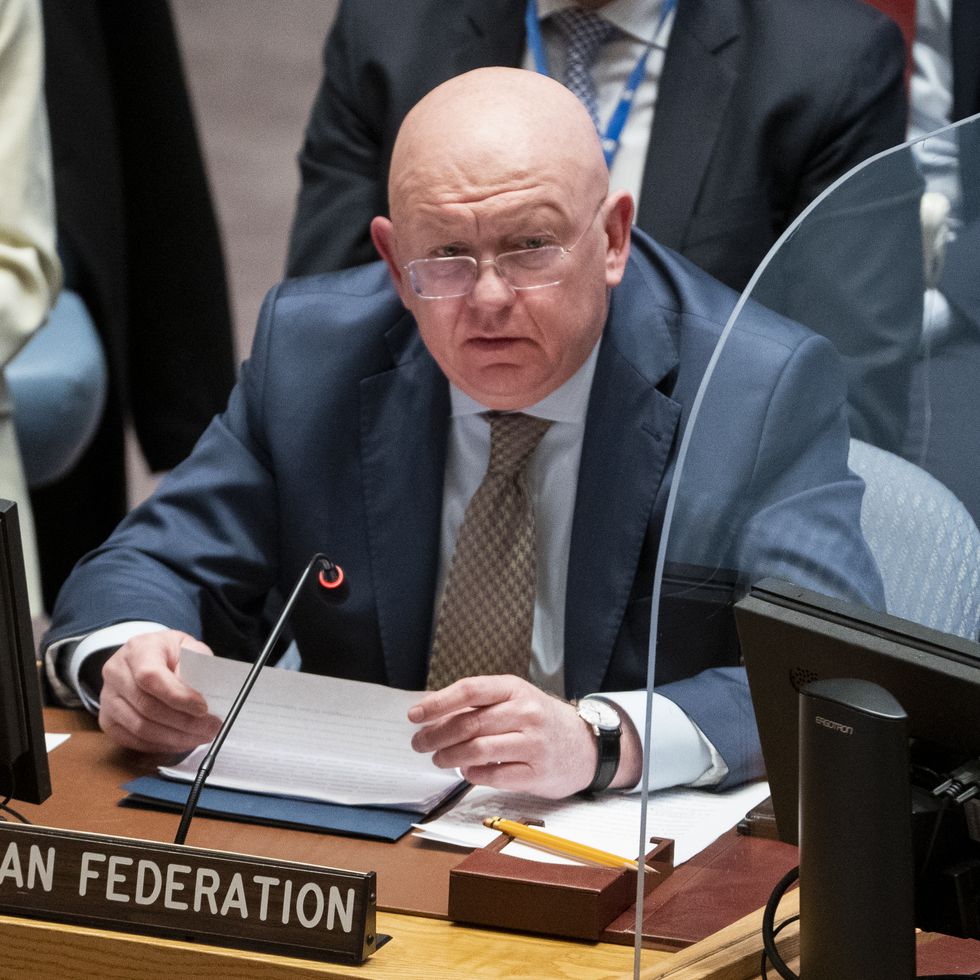 Image in @MarioNawfal's post: 🚨JUST IN - Russia's U.N. Ambassador Vassily Nebenzia:
"We have just been witnesses once again of h…