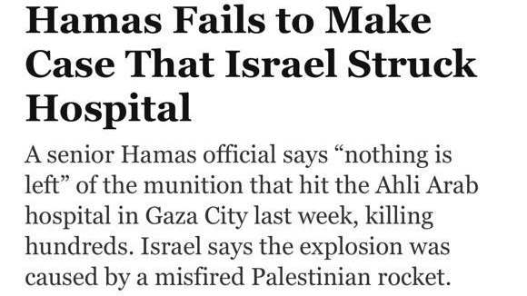 Image in @MarioNawfal's post: 🚨JUST IN: New York Times Retracts Blame on Israel for Hospital Bombing
- Almost a week after accus…