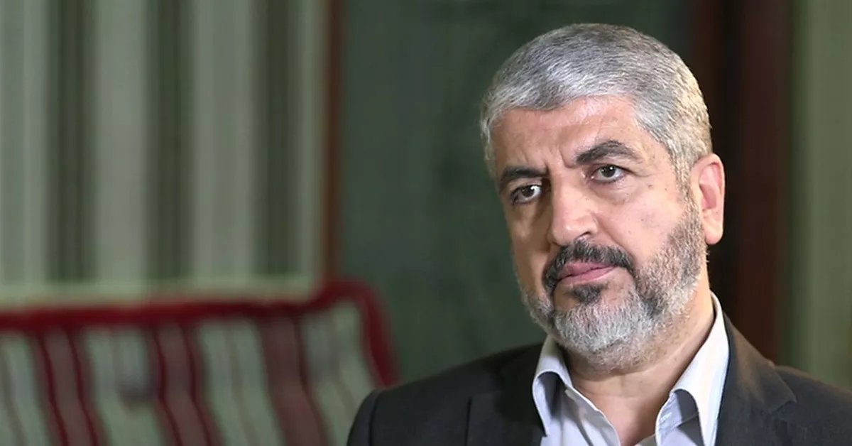 Image in @MarioNawfal's post: 🚨JUST IN: Senior Hamas official Khaled Mashal:
"The hostages held by Hamas will only be released …