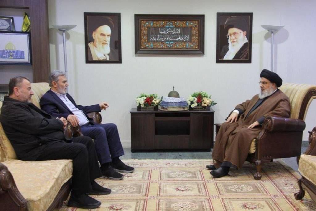 Image in @MarioNawfal's post: 🚨JUST IN: HEZBOLLAH, HAMAS AND ISLAMIC JIHAD MEET
Secretary General of Lebanon’s Hezbollah, Hassan…