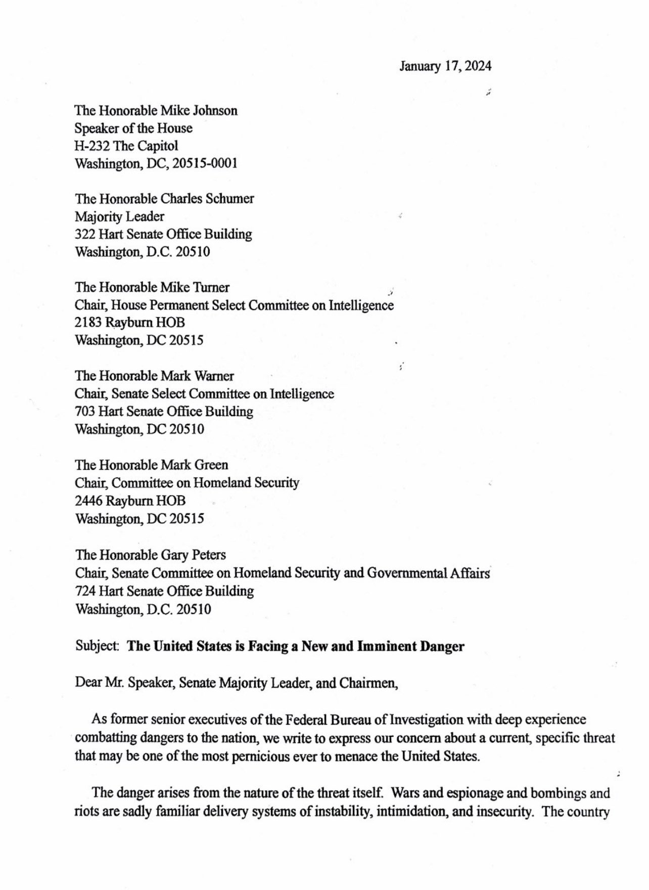 Image in @MarioNawfal's post: 🚨 FBI ISSUE WARNING TO U.S. GOVT OFFICIALS: MIKE JOHNSON & CHARLES SCHUMER
The United States is Fa…