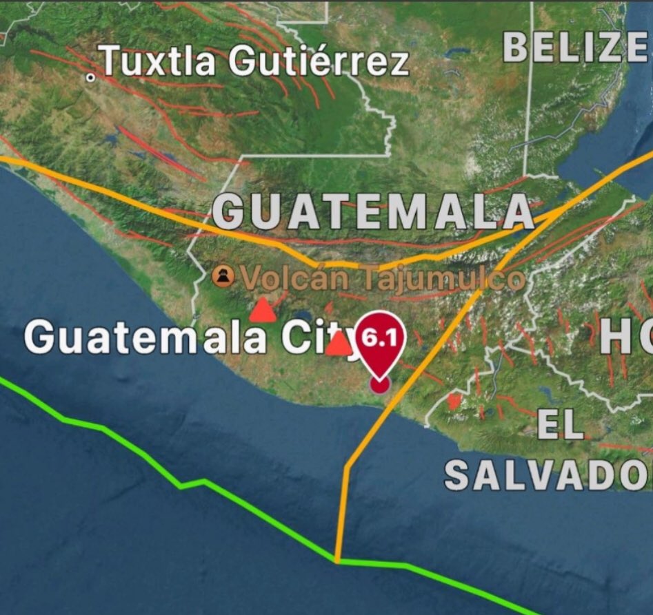 Image in @MarioNawfal's post: 🚨BREAKING: EARTHQUAKE HITS GUATEMALA
A powerful 6.1 magnitude quake has been reported in the regio…