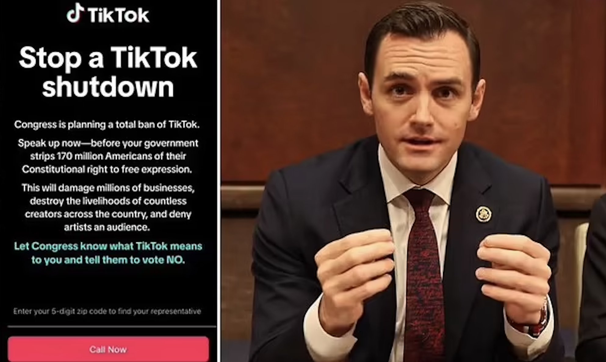 Image in @MarioNawfal's post: 🚨TIKTOK: "WE ONLY BEGGED ADULTS, NOT KIDS, TO SAVE US"
At the House Energy Committee, a TikTok sp…
