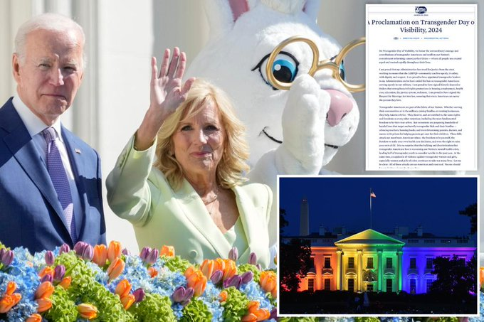 Image in @MarioNawfal's post: 🚨 12-HOUR NEWS RECAP
1. 🇺🇸 Biden Renames Easter Sunday “Transgender Day Of Visibility”
2. 🇳🇱 Imag…