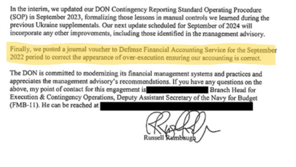 Image in @MarioNawfal's post: 🚨🇺🇸BREAKING: NAVY'S $400M AID OVERSPEND TO UKRAINE
A new Inspector General report revealed that th…