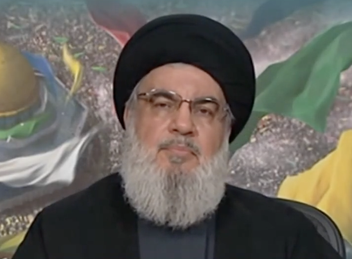 Image in @MarioNawfal's post: 🚨🇱🇧HEZBOLLAH: "THIS IS A TURNING POINT"
Nasrallah:
"The attack on Iran in Syria ... marks a turni…