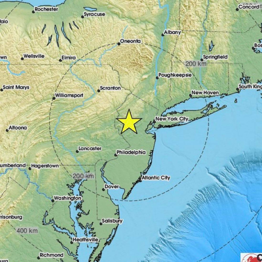 Image in @MarioNawfal's post: 🚨🇺🇸4.8M EARTHQUAKE EPICENTER - LEBANON, NJ
The quake, at a depth of 6.21, was felt across New York…