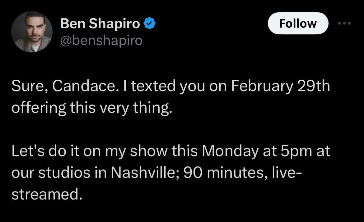 Image in @MarioNawfal's post: 🚨 CANDACE OWENS VS. BEN SHAPIRO SHOWDOWN — BIGGER THAN TYSON VS. PAUL?
Former Daily Wire host Cand…