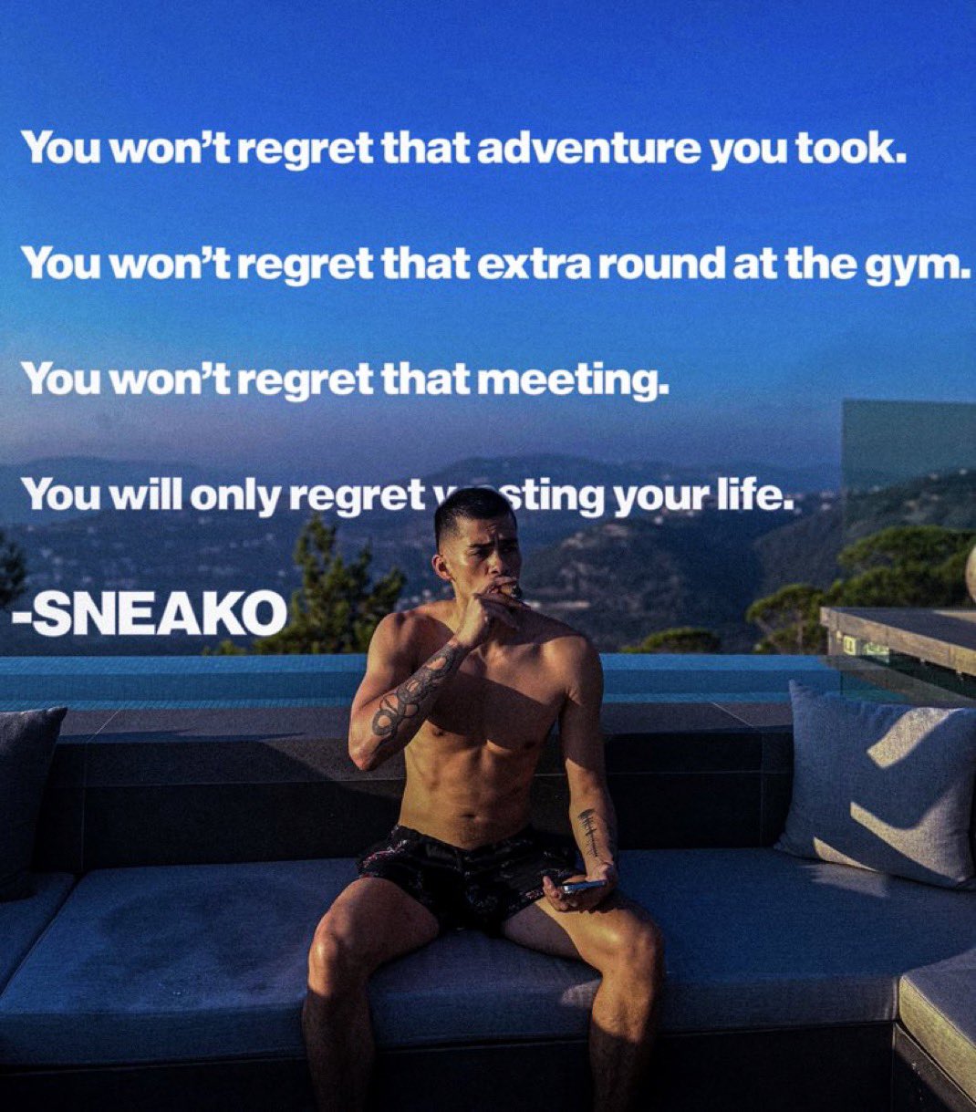 Image in @sneako's post: Take a risk. https://t.co/20QUa8w8oW