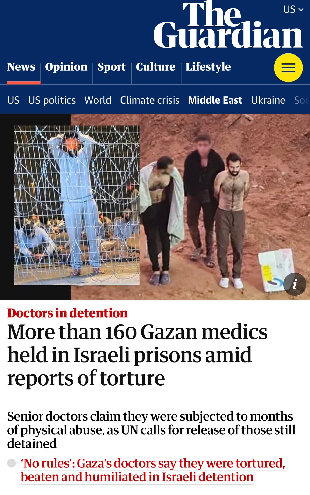 Image in @xIsraelExposedx's post: Israel is systemically torturing 160 medics in it's torture camps.
Source: https://t.co/vqBMLqNDR…