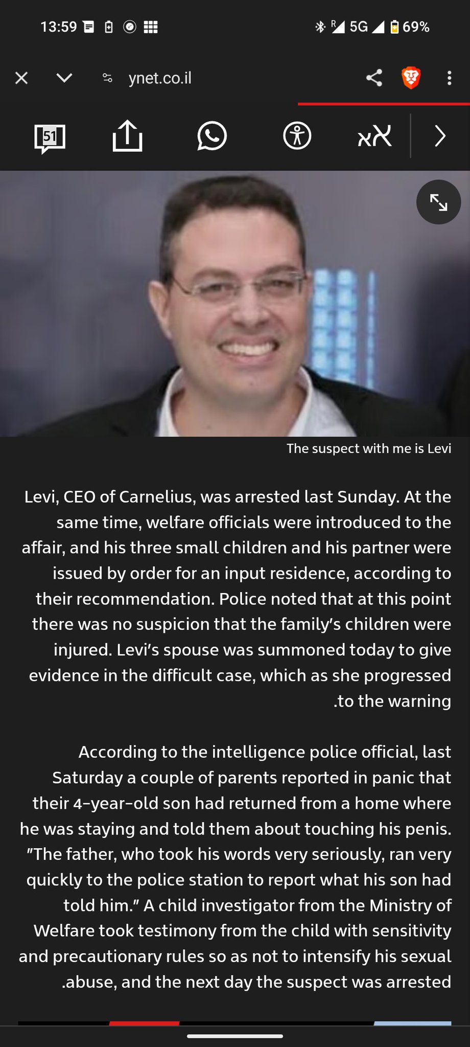 Image in @xIsraelExposedx's post: Another Israeli CEO, was just arrested for pedophilia, and evidence from his devices confirm that h…