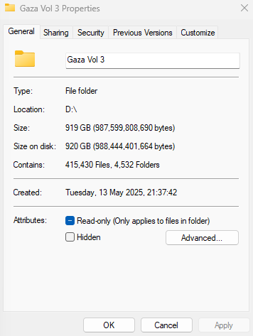 Image in @xIsraelExposedx's post: Here's is a link to 920GB of war crimes footage from Gaza, from 99 Palestinian journalists Instagra…