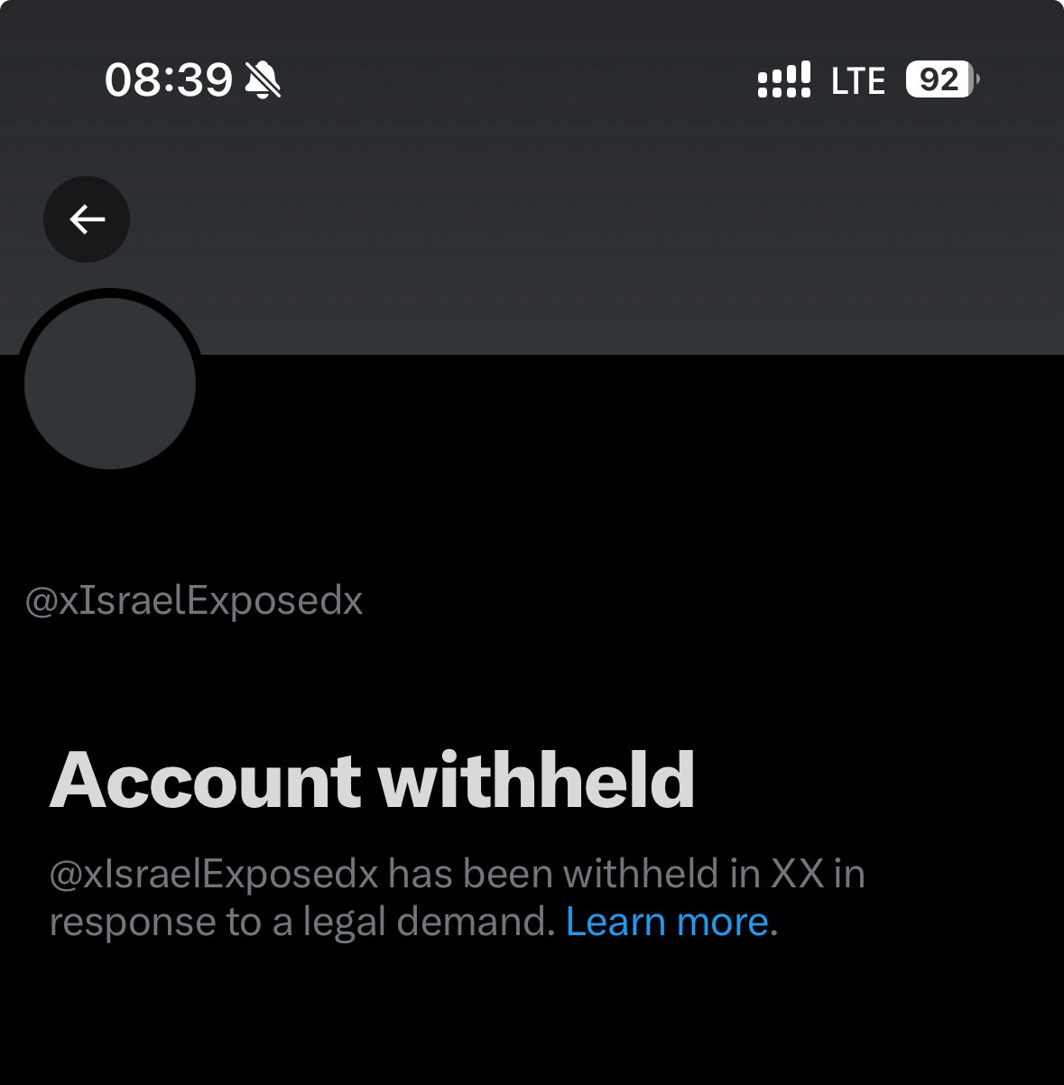 Image in @xIsraelExposedx's post: Twitter keeps suspending our account. We are under a microscope for publishing Israeli war crimes. …