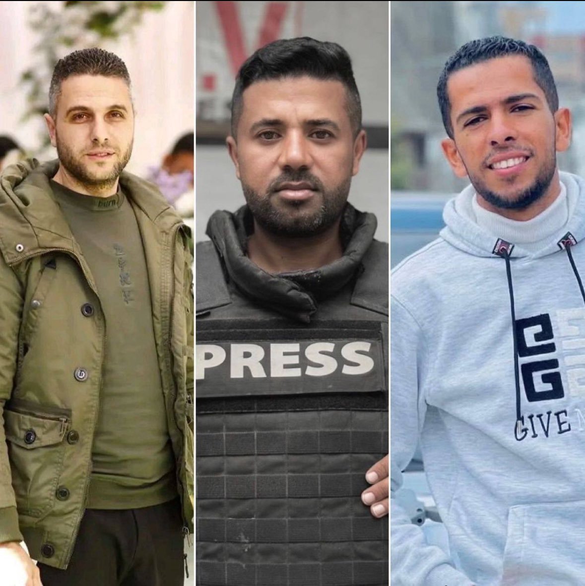 Image in @xIsraelExposedx's post: Israel commits new massacre killing three journalists after targeting their vehicle in Gaza. https:…