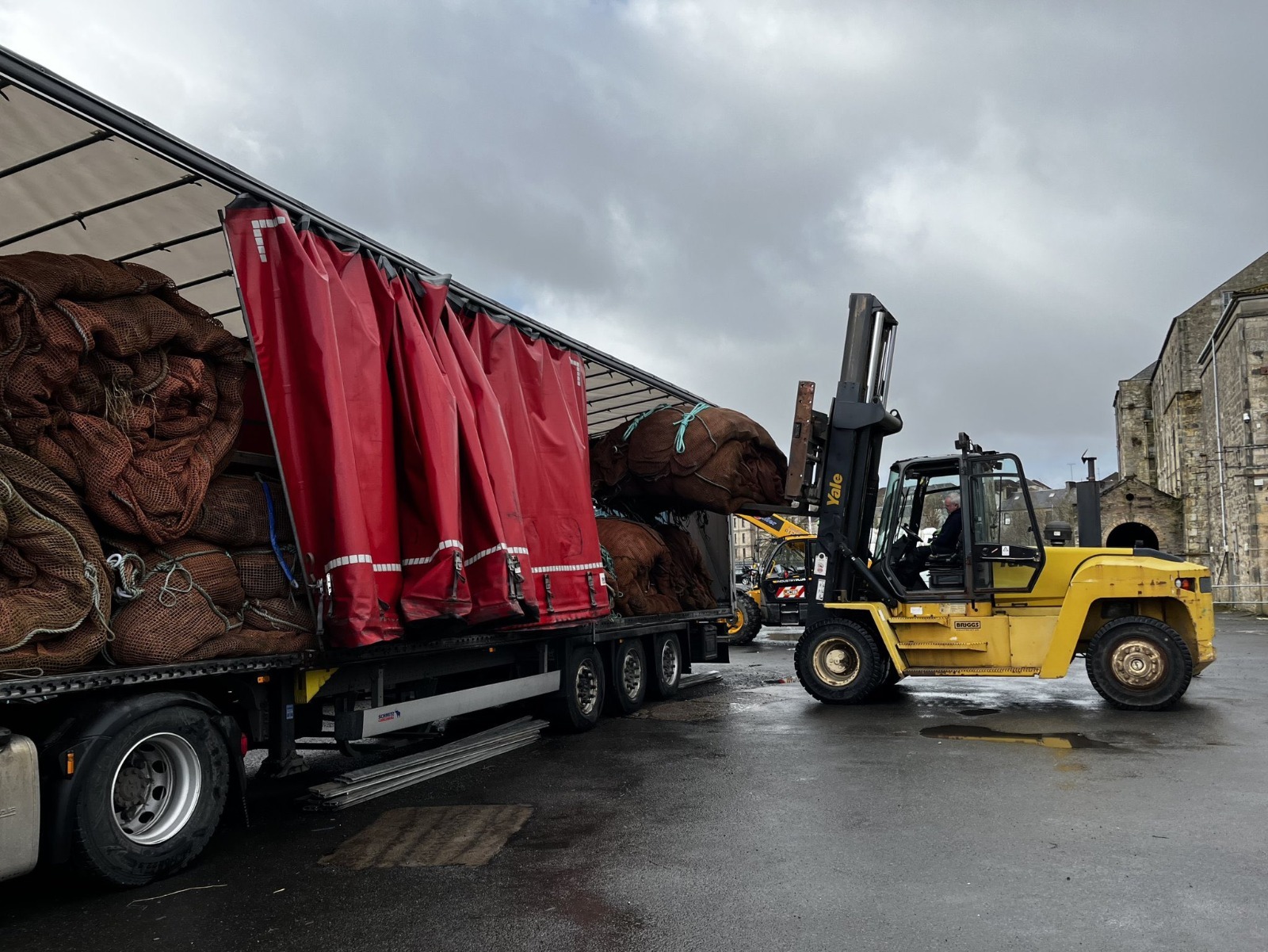 Image in @MarioNawfal's post: 🇬🇧🇺🇦 Scotland is shipping hundreds of tons of recycled fishing nets to Ukraine to use as anti-drone…