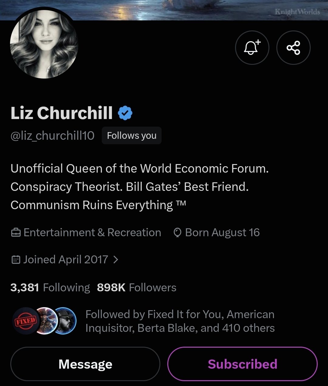 Image in @IfindRetards's post: Liz Churchill has been locked out of her account due to 2fa failing to send the SMS. The code won't…