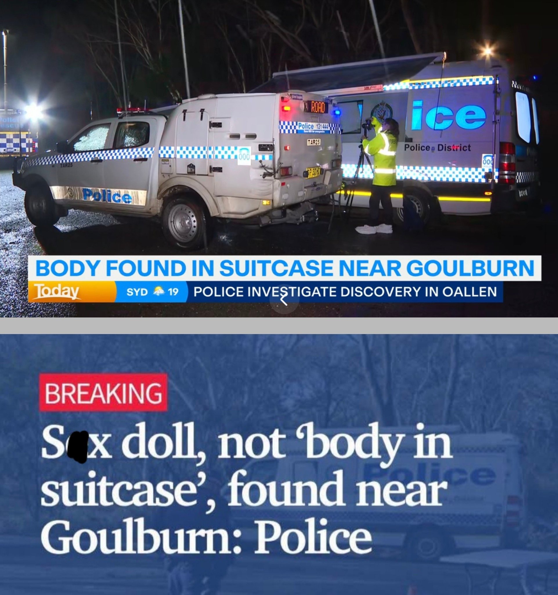 Image in @IfindRetards's post: Australia is not a serious country.
Yesterday, some people called police saying they found a woma…