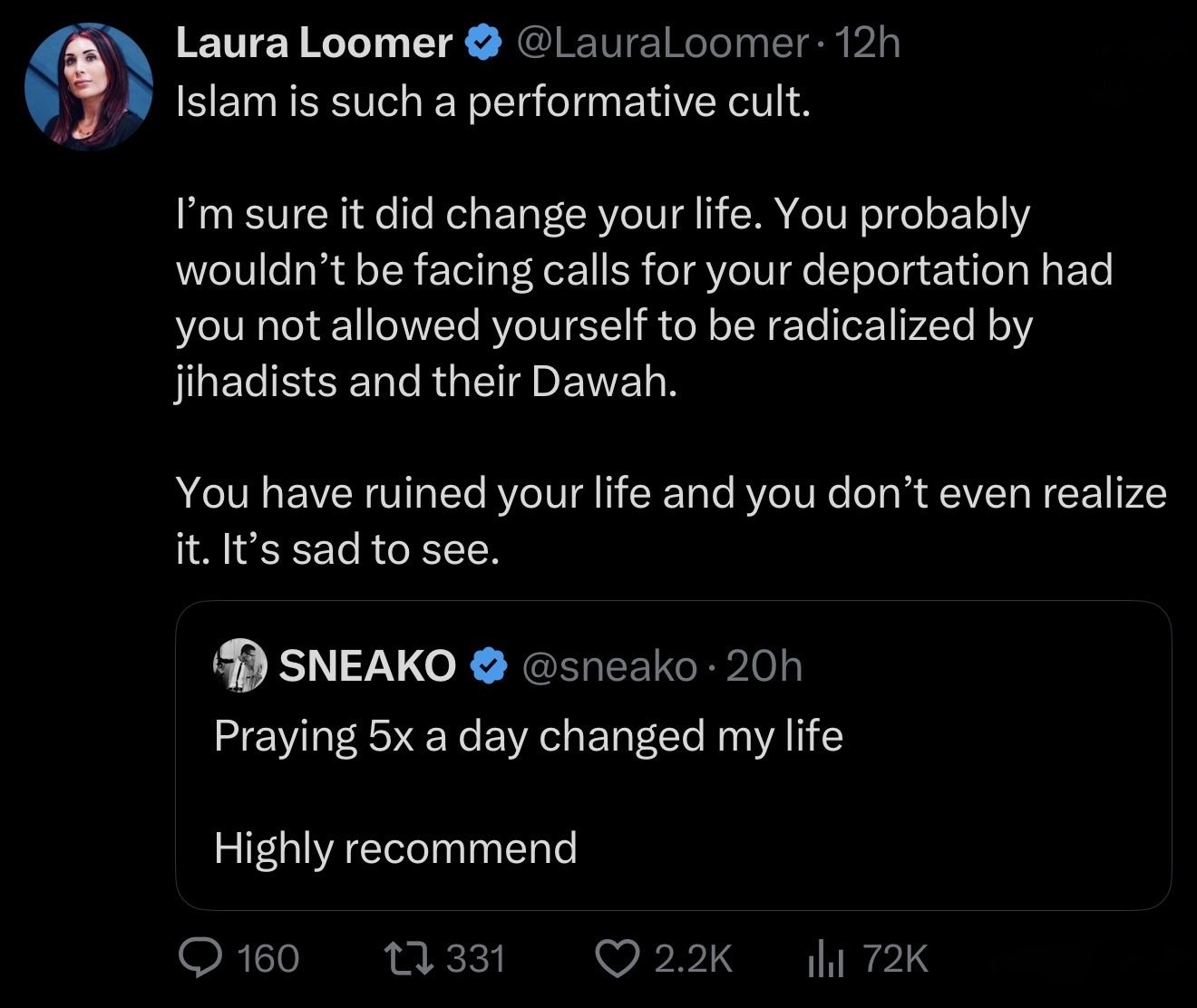 Image in @sneako's post: Imagine how miserable one must be to seethe over prayer https://t.co/0w8nmHOUkK