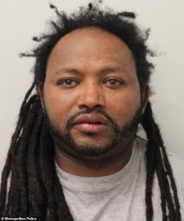 Image in @IfindRetards's post: This migrant, Bruke Desalagne, was just found guilty of raping a MAN in his 60s outside St John’s C…