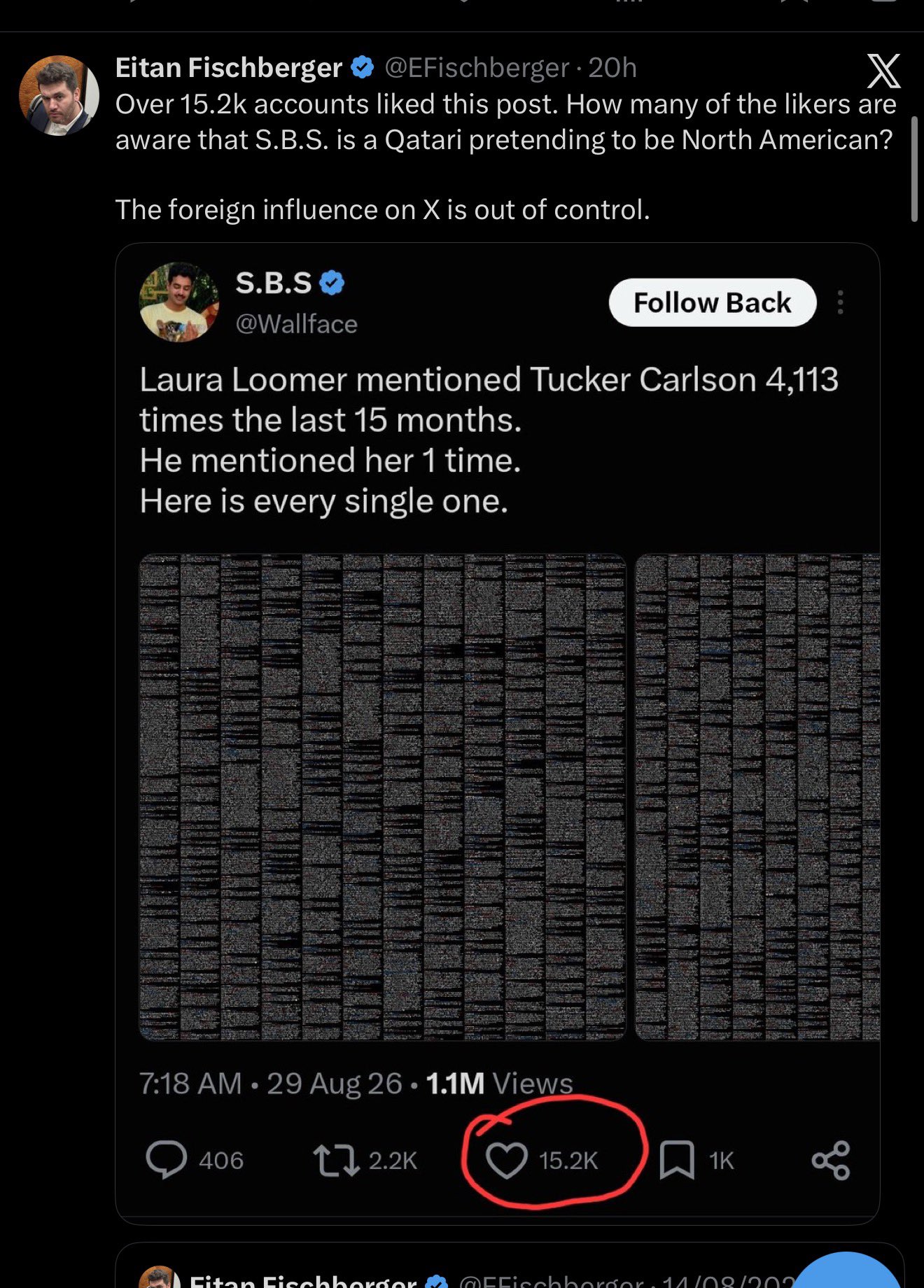 Image in @Wallface's post: X is limiting my account while these 2 dunk on me. This app is not what it used to be. https://t.co…