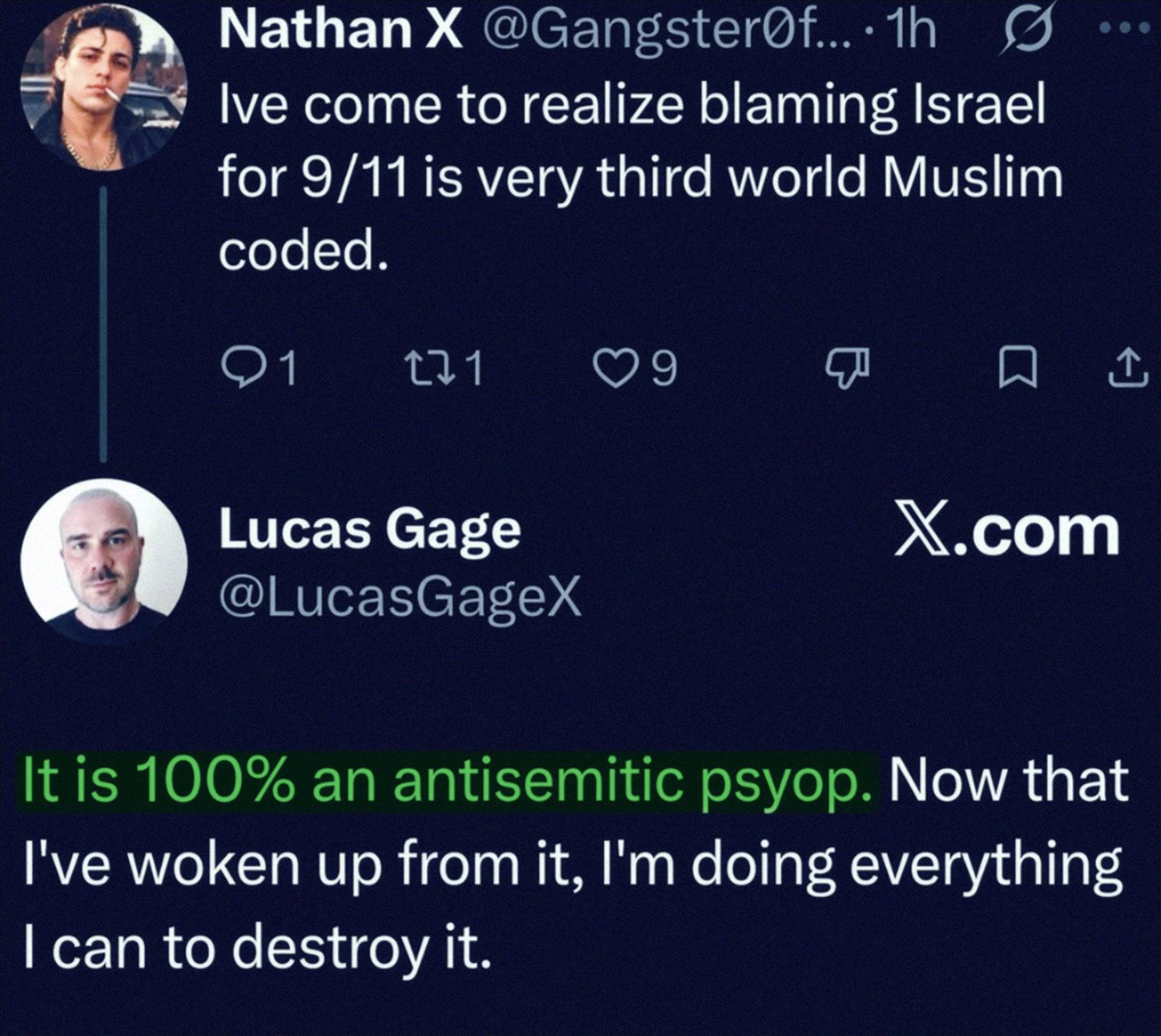 Image in @RabbiJeffx's post: Lucas Gage now calls it antisemitic to say Israel was behind 9/11.
WHAT THE HELL DO THEY HAVE ON H…
