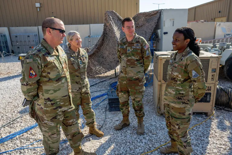 Image in @MarioNawfal's post: 🇺🇸🇮🇷 A Space Force specialist kept jamming Iranian targets while missiles were incoming on her own …