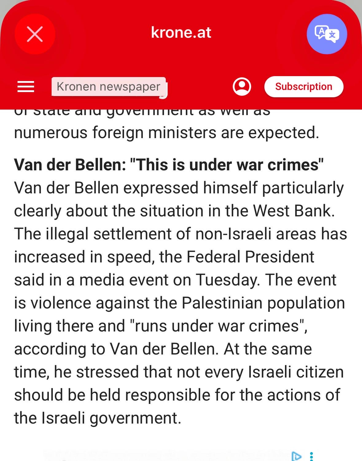 Image in @gidonsaar's post: נשיא אוסטריה @vanderbellen צריך להתבייש!
מי שמייצג מדינה שעברה כרוך בפשעים החמורים ביותר נגד האנוש…