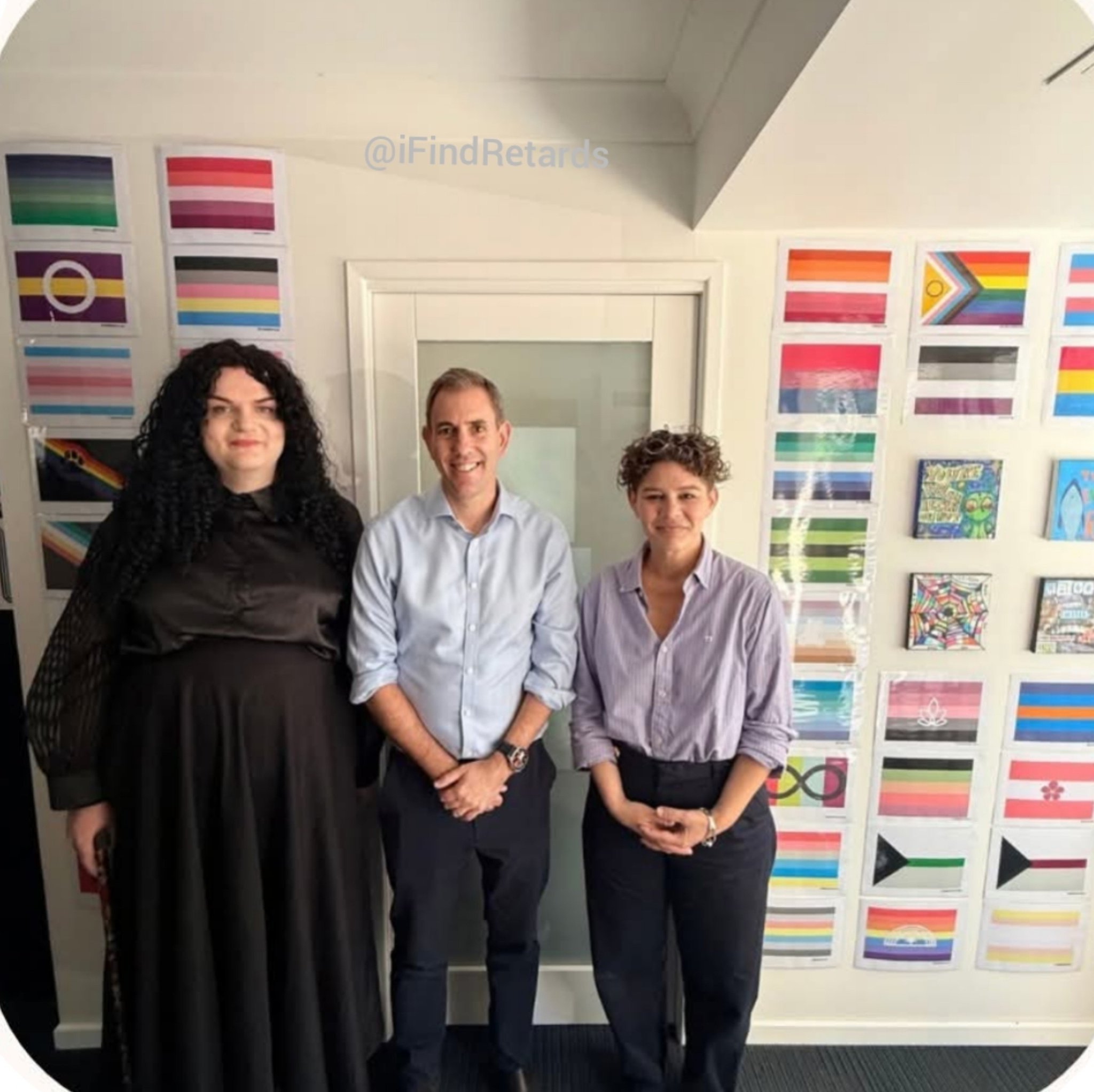 Image in @IfindRetards's post: Jim Chalmers at Open Doors last Friday, its described as: dedicated to supporting LGBTQIASB+, Siste…