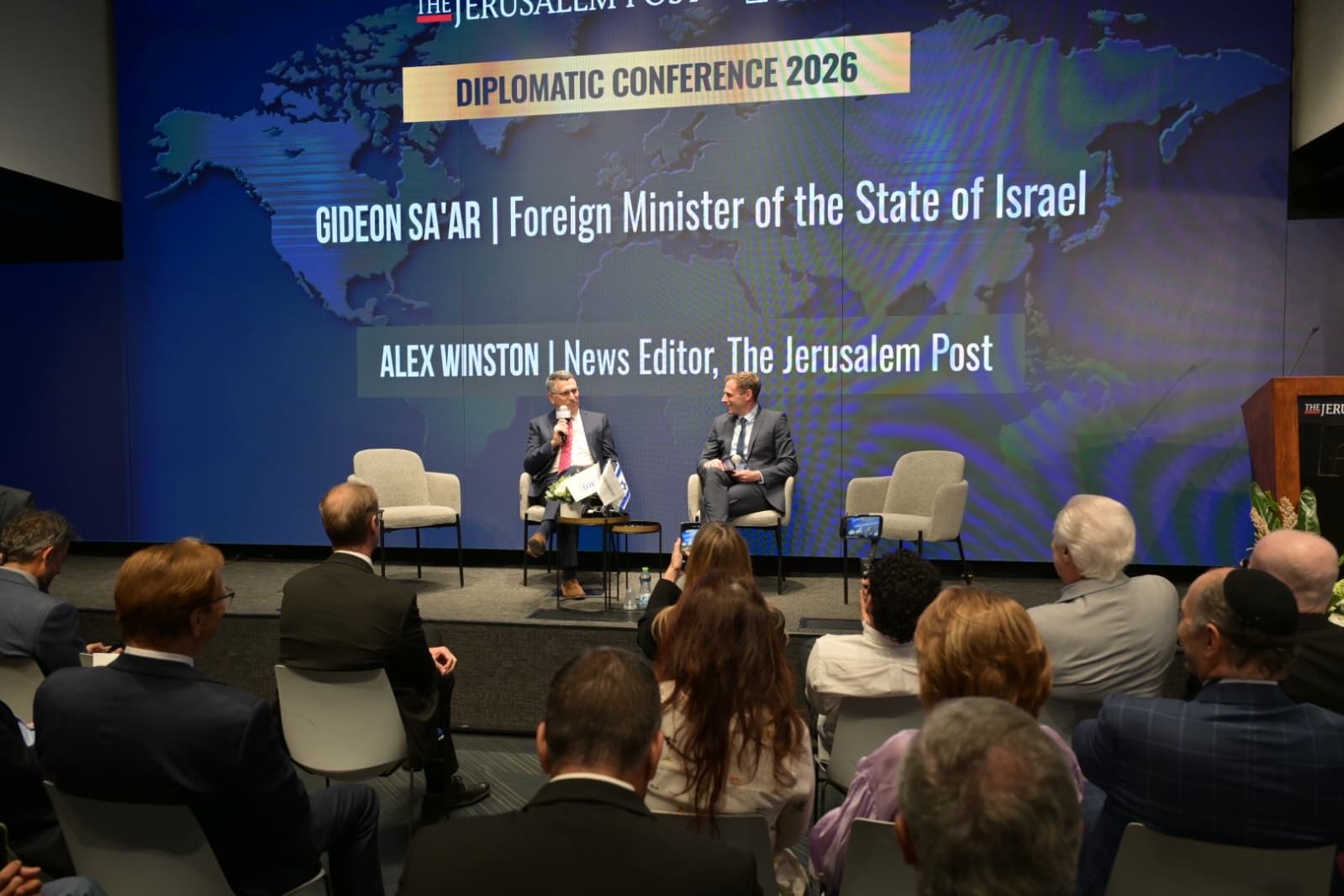 Image in @gidonsaar's post: At the @Jerusalem_Post Diplomatic Conference at @FOZ_Museum in Jerusalem, I delivered two clear mes…