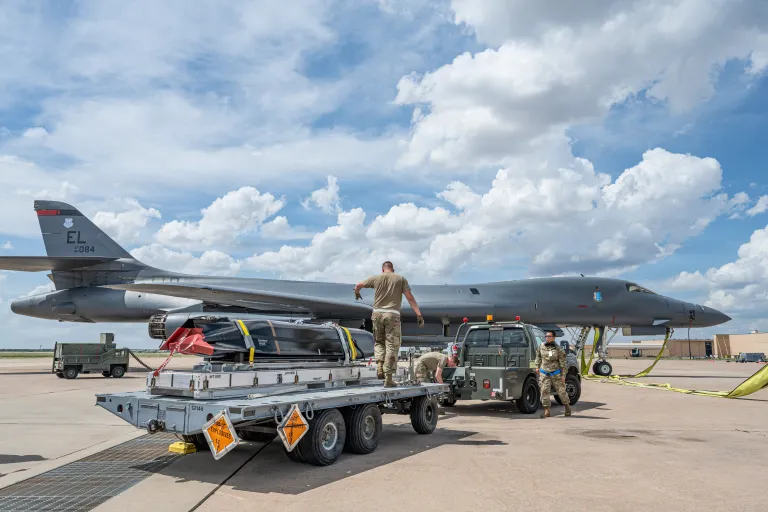 Image in @MarioNawfal's post: 🇺🇸🇨🇳 The B-52 first flew in 1952, and the Navy now wants it firing a missile that can find an enemy…