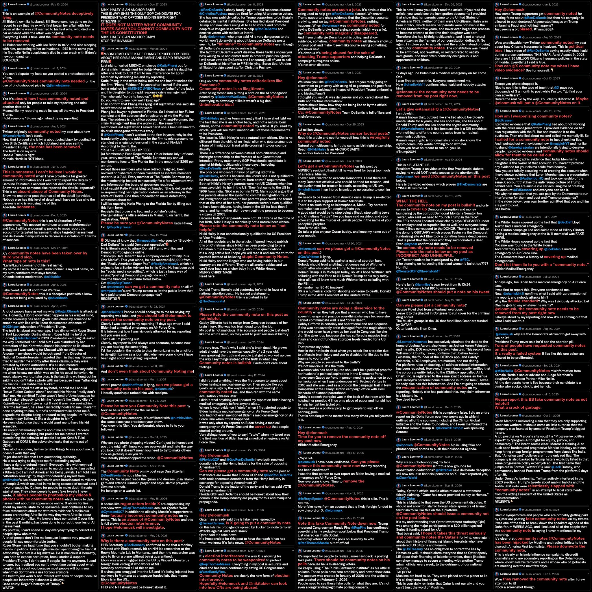 Image in @Wallface's post: Laura Loomer vs. Community Notes https://t.co/rC4ifXptyZ