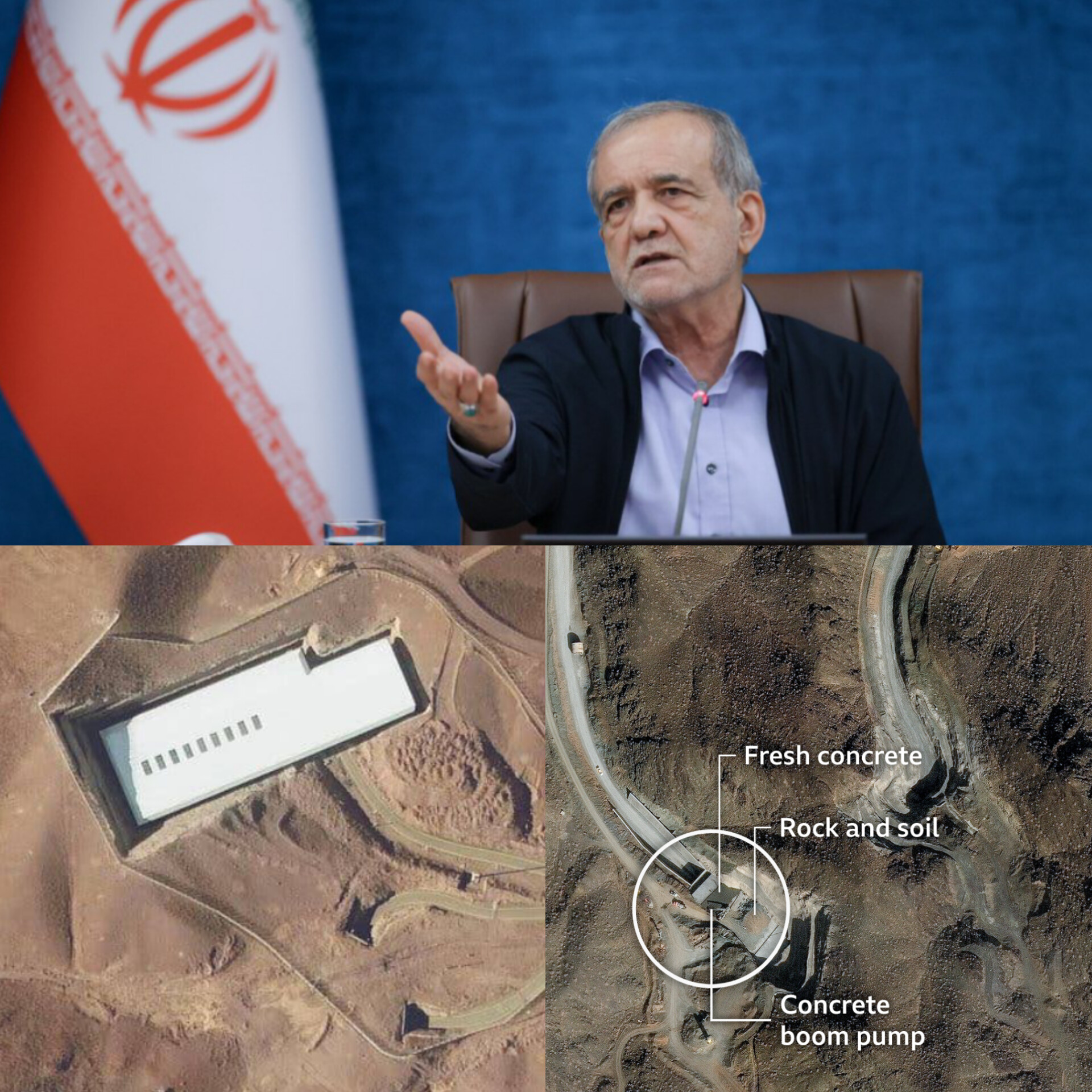 Image in @MarioNawfal's post: 🚨🇮🇷🇺🇸 Iran is FORTIFYING its nuclear sites as it prepares for the possibility of renewed war with t…